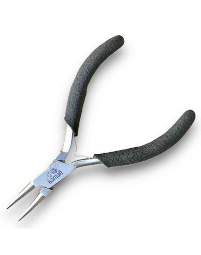 Pinza punta redonda. KAMAÑ. Acero inoxidable. 115 milímetros largo. 20 mm punta. 1 unidad.