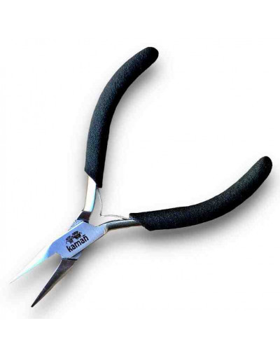 Pinza media caña. KAMAÑ. Acero inoxidable. 115 milímetros largo. 20 mm punta. 1 unidad.