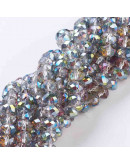 Rondelle faceteado. 8x6 milímetros. RAINBOW PLATED. 1 milímetro perforación. 70 uds hilo aprox.