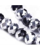 Rondelle faceteado. 8x6 milímetros. BLACK TONES PLATED. 1 mm perforación. 70 uds hilo (aproximado).