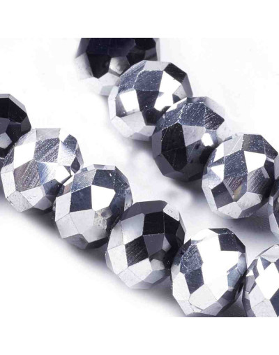 Rondelle faceteado. 8x6 milímetros. BLACK TONES PLATED. 1 mm perforación. 70 uds hilo (aproximado).