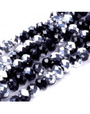 Rondelle faceteado. 8x6 milímetros. BLACK TONES PLATED. 1 mm perforación. 70 uds hilo (aproximado).