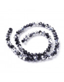 Rondelle faceteado. 8x6 milímetros. BLACK TONES PLATED. 1 mm perforación. 70 uds hilo (aproximado).