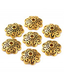 Caps. Aleación de cobre. Color dorado. 12 mm diámetro. 1,5 mm perforación. 20 unidades. Caps. Aleación de cobre. Color dorado. 12 mm diámetro. 1,5 mm perforación. 20 unidades.