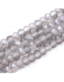 Rondelle faceteado. 4x3 milímetros. LIGHT GREY FROST. 1 mm perforación. 150 uds hilo (aprox).