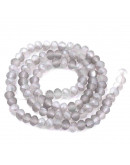 Rondelle faceteado. 4x3 milímetros. LIGHT GREY FROST. 1 mm perforación. 150 uds hilo (aprox).