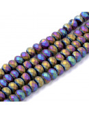 Rondelle faceteado. 4x3 milímetros. COLORFUL FROST. 1 mm perforación. 150 uds hilo (aprox).