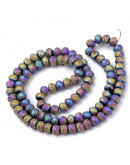 Rondelle faceteado. 4x3 milímetros. COLORFUL FROST. 1 mm perforación. 150 uds hilo (aprox).