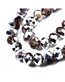 Rondelle faceteado. 8x6 milímetros. TAN PLATED. 1 mm perforación. 70 uds hilo (aproximado).