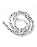 Rondelle faceteado. 8x6 milímetros. CLEAR PLATED. 1 mm perforación. 70 uds hilo (aproximado).