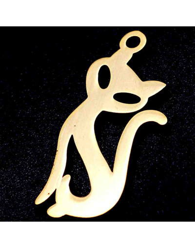 Gato (2). Acero inoxidable. Color dorado. 23x10x1 milímetros. 1,4 mm agujero. 1 unidad.