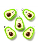 Aguacate. Resina+Aleación de cobre. Color plateado. 25x17x8 milímetros. 2 mm perforación. 2 uds.