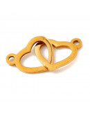 Corazón (5). Acero inoxidable. Color dorado. 12x20x1 milímetros. 1,6 mm perforación. 1 unidad.