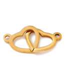 Corazón (5). Acero inoxidable. Color dorado. 12x20x1 milímetros. 1,6 mm perforación. 1 unidad.