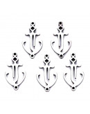 Ancla. Acero inoxidable. Color plateado. 21x11x1 milímetros. 1,2 mm perforación. 1 unidad.