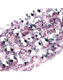 Rondelle faceteado. 8x6 milímetros. PINK PLATED. 1 mm perforación. 70 uds hilo (aproximado).