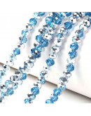 Rondelle faceteado. 8x6 milímetros. BLUE PLATED. 1 mm perforación. 70 uds hilo (aproximado).