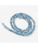 Rondelle faceteado. 8x6 milímetros. BLUE PLATED. 1 mm perforación. 70 uds hilo (aproximado).