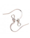 Ganchos aretes. Acero inoxidable. Color plateado. 16x18 mm. 0,7 mm grosor. 2 mm perforación. 10 uds.