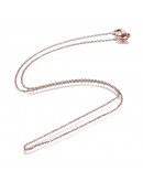 Acero inoxidable. Color gold rose. Con cierre. 45 centímetros largo. 1 milímetro grosor. 1 unidad.