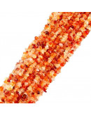 Chips 5-8 milímetros. Agata Red. 0,8 mm perforación. 250 unidades hilo aproximado. 1 hilo.