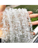 Chips 5-8 milímetros. Cuarzo Cristal. 0,8 mm perforación. 250 unidades hilo aproximado. 1 hilo.