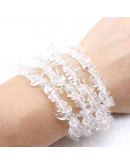 Chips 5-8 milímetros. Cuarzo Cristal. 0,8 mm perforación. 250 unidades hilo aproximado. 1 hilo.