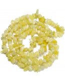 Chips 5-8 milímetros. Jade Limón. 0,8 mm perforación. 250 unidades hilo aproximado. 1 hilo.
