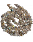 Chips 5-8 milímetros. Labradorita. 0,8 mm perforación. 250 unidades hilo aproximado. 1 hilo.