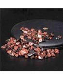 Chips 5-8 milímetros. Obsidiana Café. 0,8 mm perforación. 250 unidades hilo aproximado. 1 hilo.