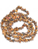 Chips 5-8 milímetros. Ojo de Tigre. Amarillo. 0,8 mm perforación. 250 uds hilo aproximado. 1 hilo.