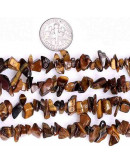 Chips 5-8 milímetros. Ojo de Tigre. Oscuro. 0,8 mm perforación. 250 uds hilo aproximado. 1 hilo.