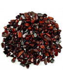 Chips 5-8 milímetros. Ojo de Tigre. Rojizo. 0,8 mm perforación. 250 uds hilo aproximado. 1 hilo.