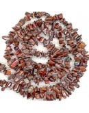 Chips 5-8 milímetros. Ojo de Tigre. Rojizo. 0,8 mm perforación. 250 uds hilo aproximado. 1 hilo.