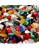 Chips 5-8 milímetros. Varias. 0,8 mm perforación. 250 unidades hilo aproximado. 1 hilo.