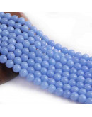 Piedra sintética. Fluorescente. BLUE. 08 mm diámetro. 1 mm perforación. 45 uds hilo aprox. 1 hilo.