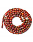 Malaquita sintética. Colorfull. 04 mm diámetro. 0,6 mm perforación. 90 uds hilo aprox. 1 hilo.