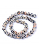 Jásper Dálmata. Mate. 08 milímetros diámetro. 1 mm perforación. 45 unidades hilo aproximado. 1 hilo. Jásper Dálmata. Mate. 08 milímetros diámetro. 1 mm perforación. 45 unidades hilo aproximado. 1 hilo.