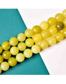 Jade. Limón. 10 milímetros diámetro. 1 mm perforación. 35 unidades hilo aproximado. 1 hilo. Jade. Limón. 10 milímetros diámetro. 1 mm perforación. 35 unidades hilo aproximado. 1 hilo.