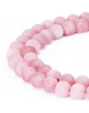 Cuarzo Rosa. Mate. 04 mm diámetro. 1 mm perforación. 90 unidades hilo aproximado. 1 hilo.