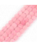 Cuarzo Rosa. Mate. 06 mm diámetro. 1 mm perforación. 60 unidades hilo aproximado. 1 hilo.