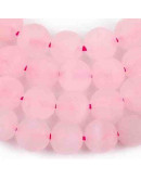 Cuarzo Rosa. Mate. 06 mm diámetro. 1 mm perforación. 60 unidades hilo aproximado. 1 hilo.