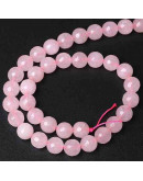 Cuarzo Rosa. Faceteada. 06 mm diámetro. 1 mm perforación. 60 unidades hilo aproximado. 1 hilo.