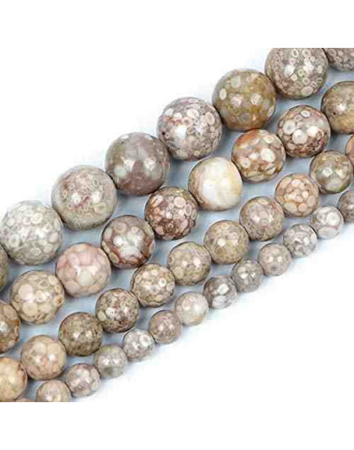 Medical Stone. SOFT BROWN. 08 mm diámetro. 1 mm perforación. 45 unidades hilo aproximado. 1 hilo.