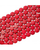 Lava natural. Rojo. 04 milímetros diámetro. 0,80 mm perforación. 90 unidades hilo aprox. 1 hilo. Lava natural. Rojo. 04 milímetros diámetro. 0,80 mm perforación. 90 unidades hilo aprox. 1 hilo.