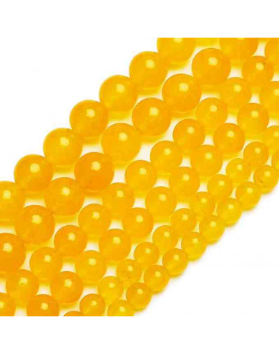 Calcedonia. Orange. 08 milímetros diámetro. 1 mm perforación. 45 unidades hilo aproximado. 1 hilo.