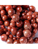 Aventurina Café. Faceteada. 04 mm diámetro. 0,8 mm perforación. 90 unidades hilo aprox. 1 hilo.