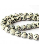 Jásper Dálmata. Mate. 04 milímetros diámetro. 1 mm perforación. 90 unidades hilo aproximado. 1 hilo. Jásper Dálmata. Mate. 04 milímetros diámetro. 1 mm perforación. 90 unidades hilo aproximado. 1 hilo.