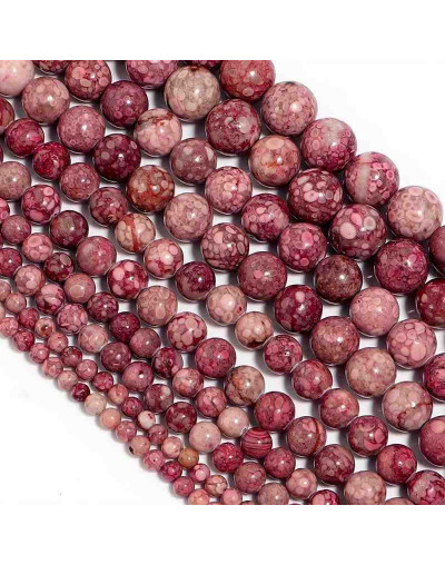 Medical Stone. RED. 08 mm diámetro. 1 mm perforación. 45 unidades hilo aproximado. 1 hilo.