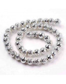 Lava natural. Electroplateado SILVER. 06 mm diámetro. 1 mm perforación. 60 uds hilo aprox. 1 hilo. Lava natural. Electroplateado SILVER. 06 mm diámetro. 1 mm perforación. 60 uds hilo aprox. 1 hilo.